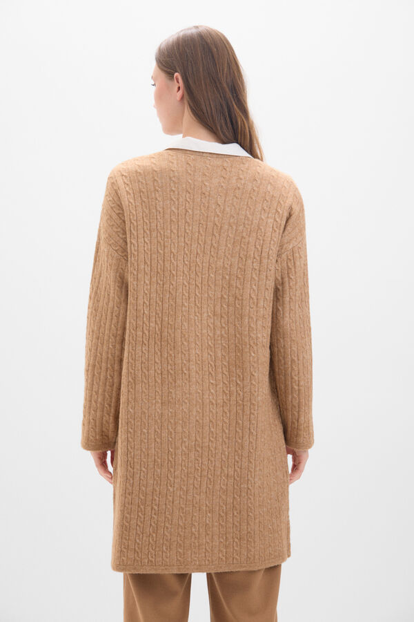 Cortefiel Cardigan ochos suave Camel