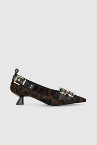 Lodi Sapatos de couro com estampa animal e detalhes decorativos