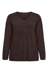 Vero Moda Curve Camisola de malha com decote em bico Castanho
