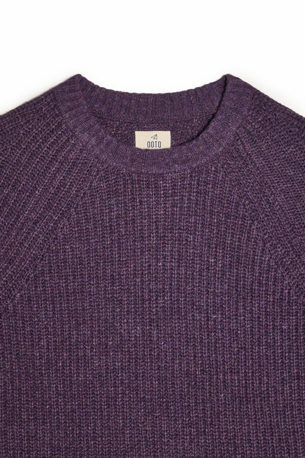 Cortefiel Round neck jumper  Purple