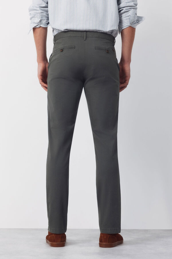 Cortefiel Slim-fit print chinos pants Kaki