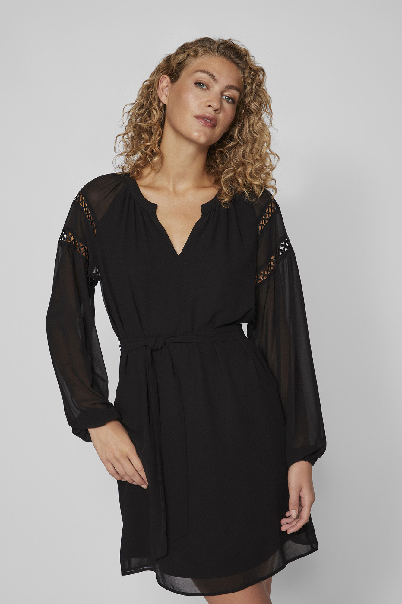 Vestidos curtos manga comprida top