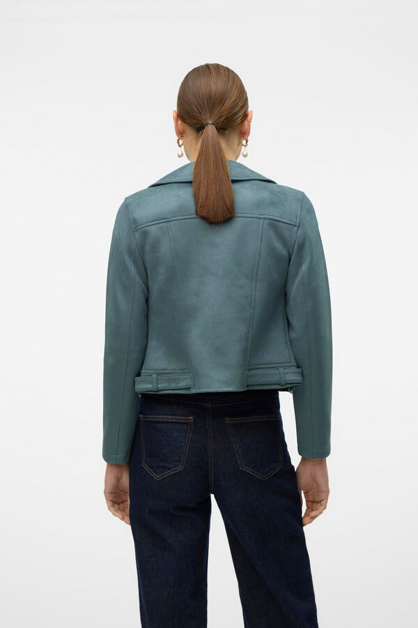 Vero Moda Blus&atilde;o em camur&ccedil;a com tachas Verde