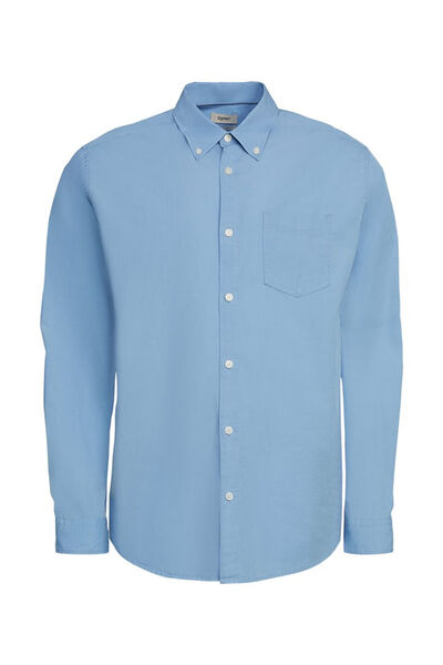 Cortefiel Camisa básica regular fit algodão Azul