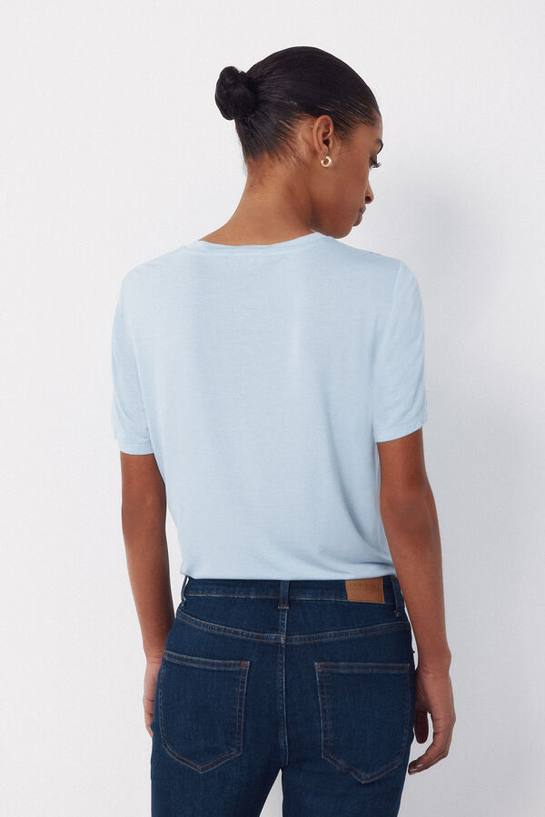 Cortefiel Combined printed top Blue