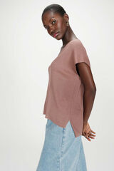 Grace & Mila Top de malha Lurex Laranja