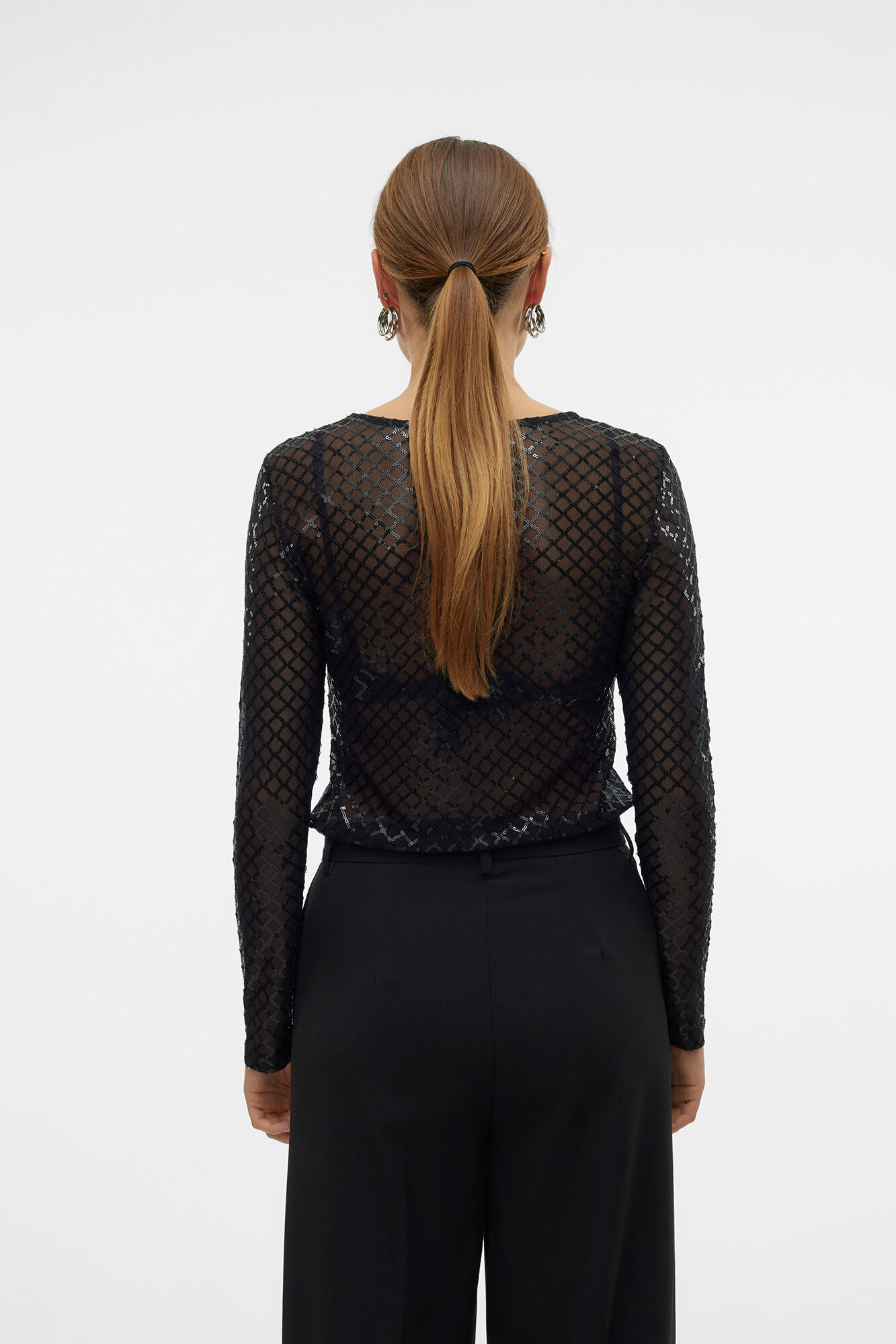 Camiseta semitransparente con lurex Tops y camisetas de mujer Cortefiel