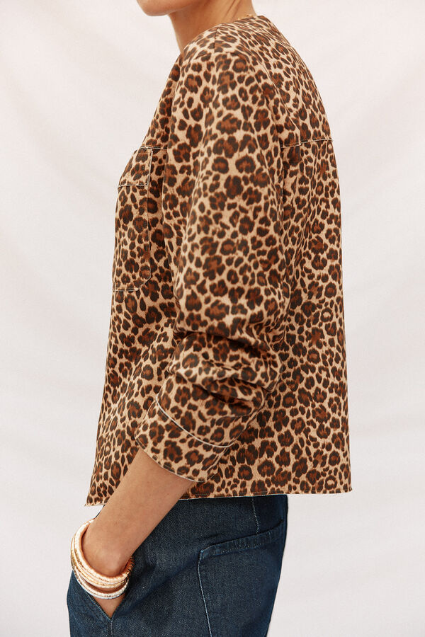 Cortefiel Faux leather jacket Multicolour