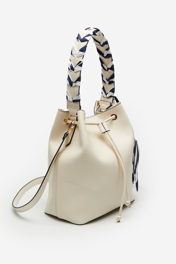 Cortefiel Scarf slouch bag White