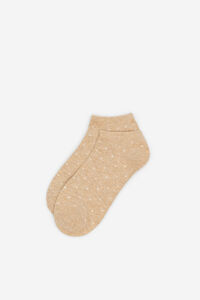 Cortefiel Polka-dot print short socks Beige