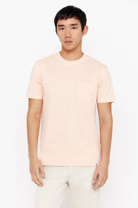 Cortefiel Basic T-shirt with pocket Orange