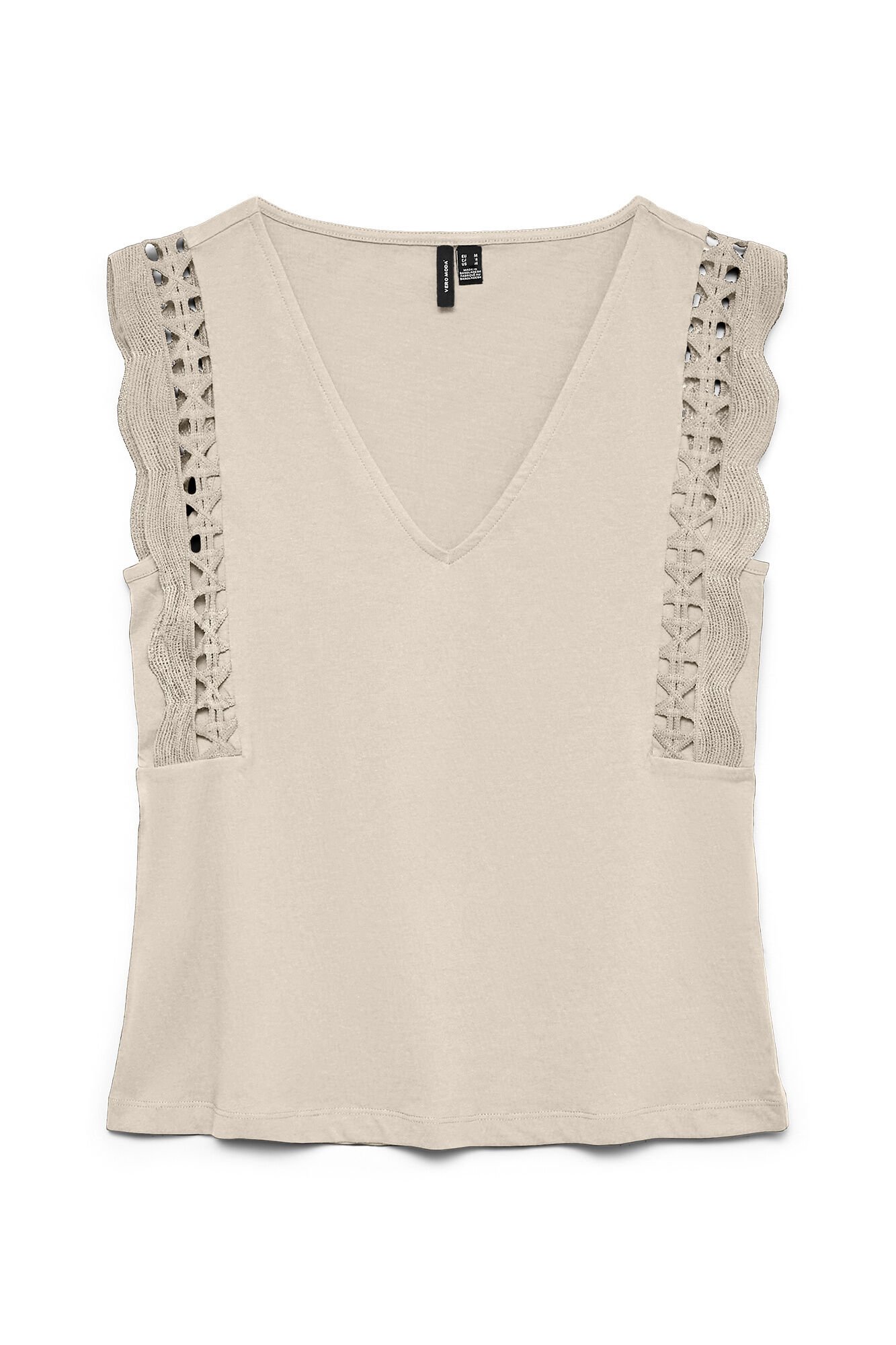 Vero Moda Top manga sisa con calados