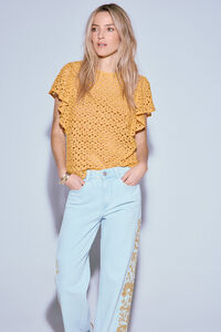 Slowlove Top crochet manga vuelo