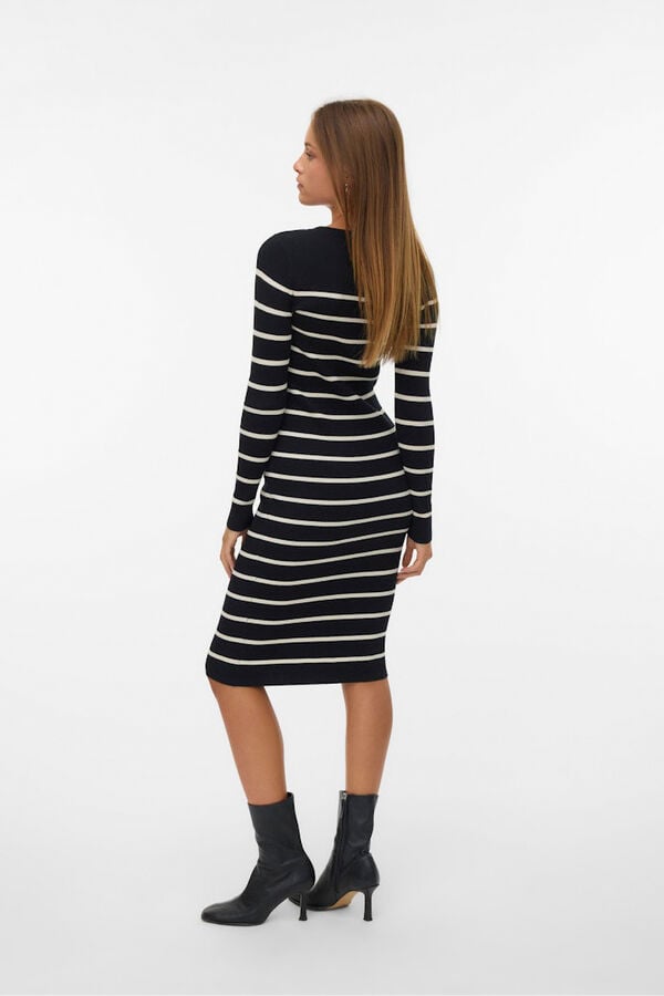 Vero Moda Vestido midi de malha manga Branco