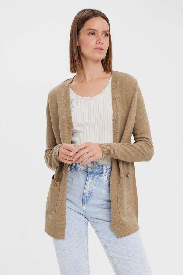 Cortefiel Essential knit cardigan Brown