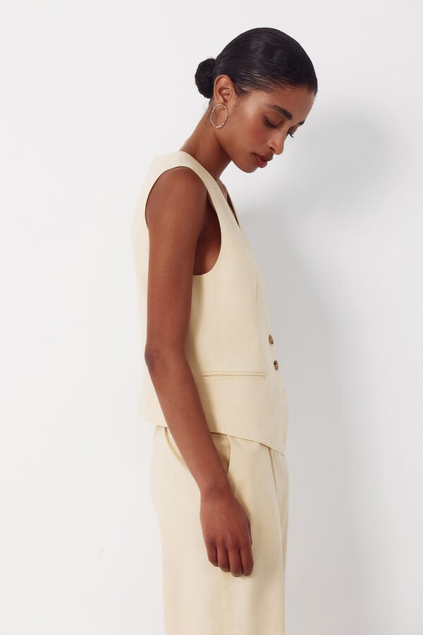 Cortefiel Tailored waistcoat Yellow