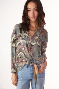 Slowlove Blusa estampada volante