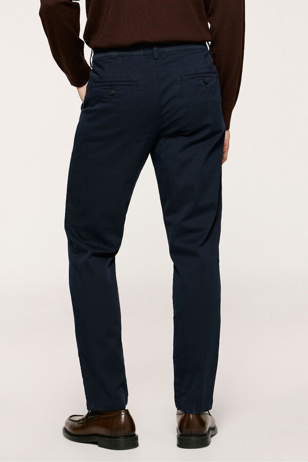 Selected Calça calças chino slim fit feita de algodão orgânico  Azul