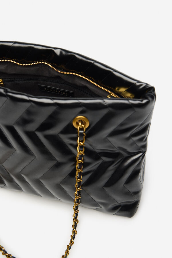 Cortefiel Sacola de compras acolchoada Preto
