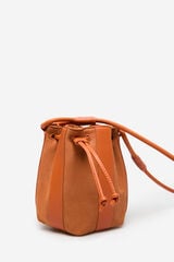 Cortefiel Two-material bucket bag Orange