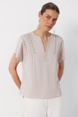 Cortefiel T-shirt fins Beige
