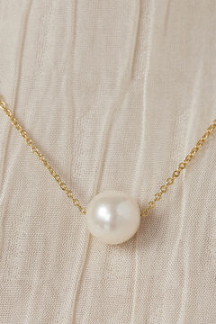Cortefiel Silver vermeil and pearl necklace Yellow