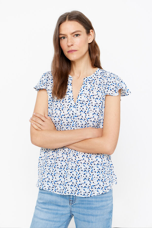 Cortefiel Ruffle sleeve blouse Multicolour