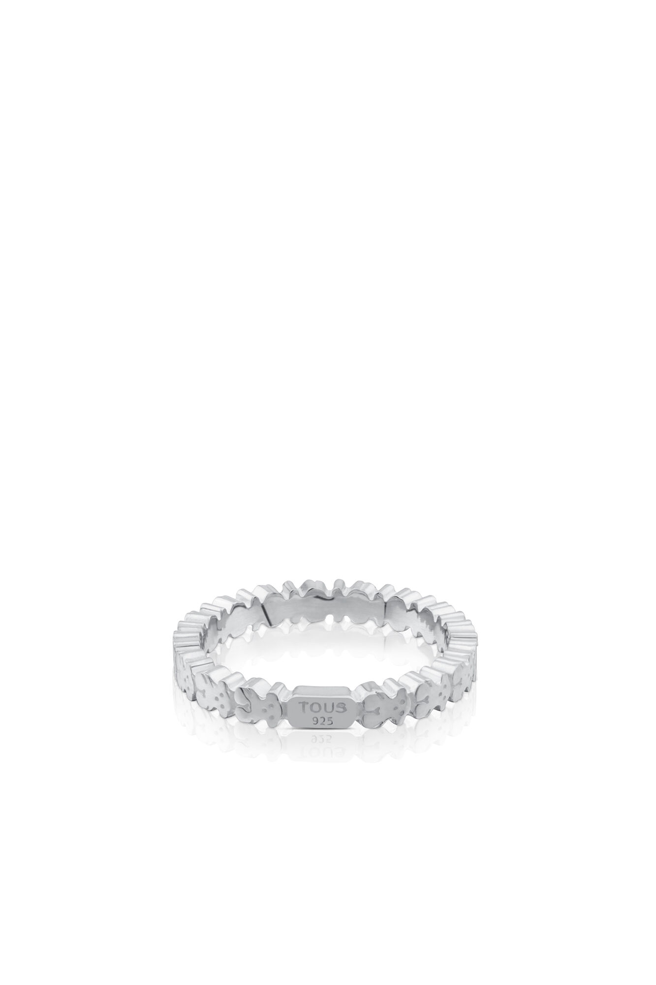Anillo de plata oso Straight Accessoires pour femme Cortefiel