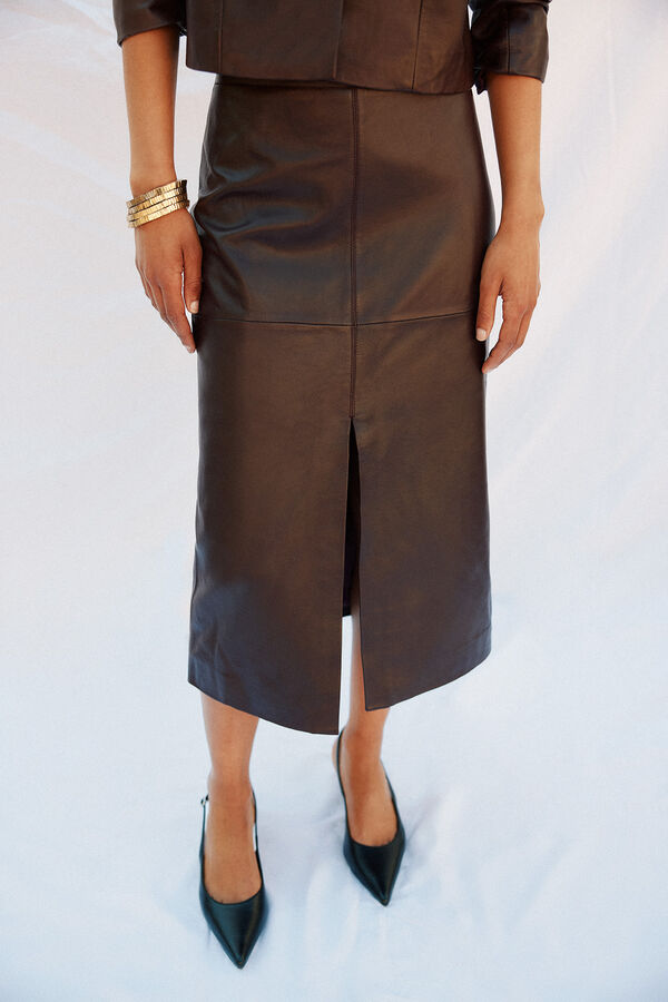 Cortefiel leather blazer Maroon