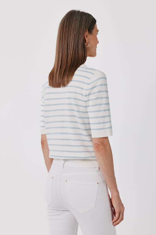 Cortefiel Short sleeve jumper Blue