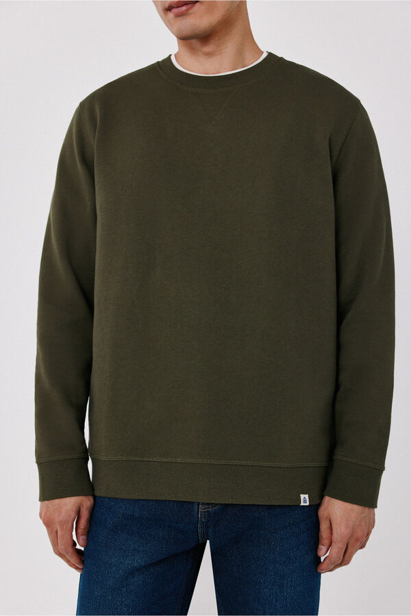 Cortefiel Sweatshirt gola caixa Verde