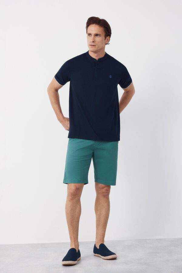 Cortefiel Polo gola mao Azul
