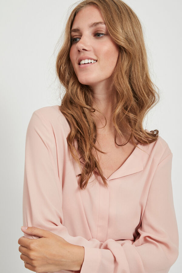 Cortefiel Long-sleeved blouse Pink