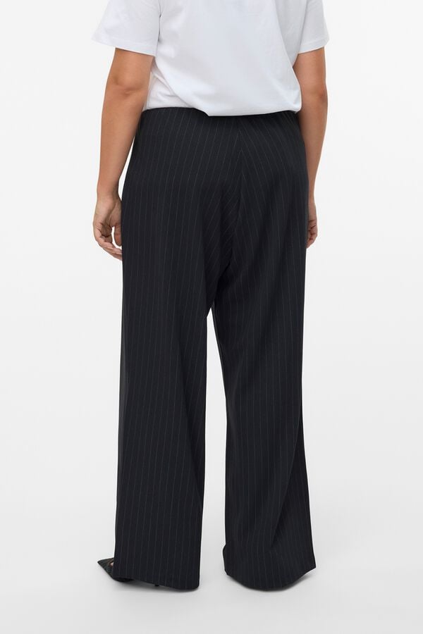 Vero Moda Curve Cal&ccedil;a fluida de riscas Cinzento