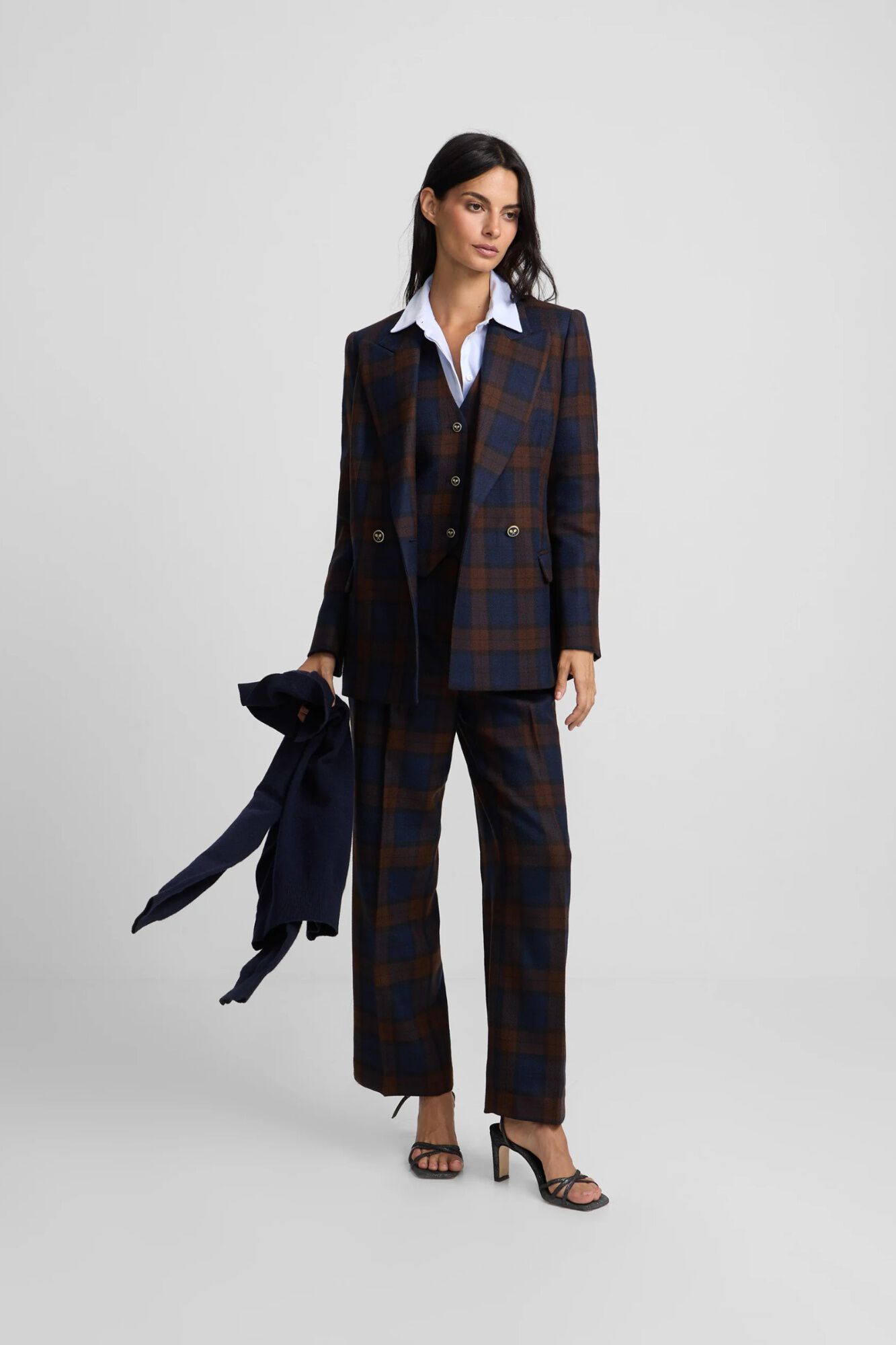 Silbon Plaid double-breasted blazer