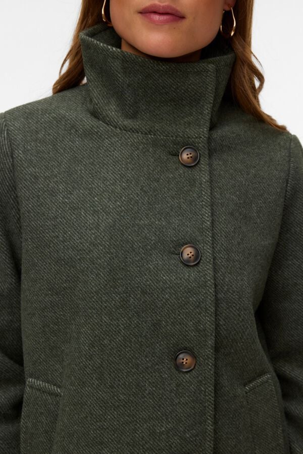 Vero Moda Casaco curto gola alta Verde