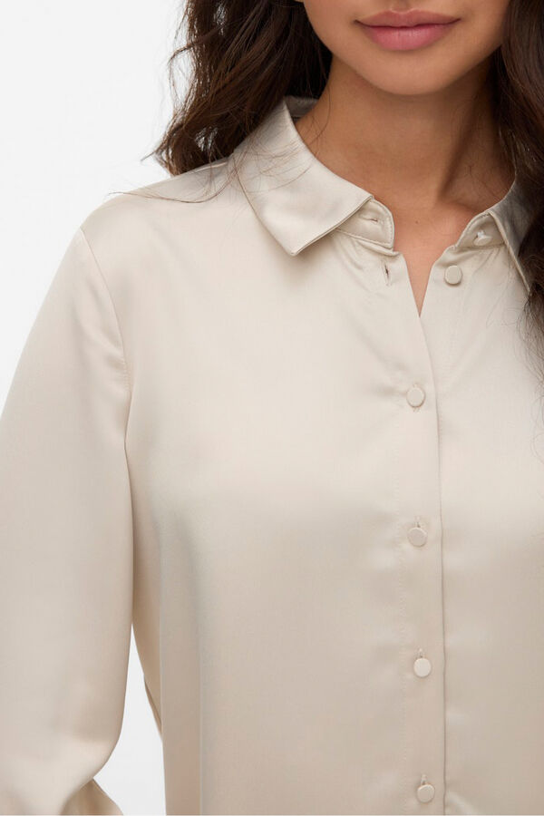 Vero Moda Camisa de cetim lisa Cinzento