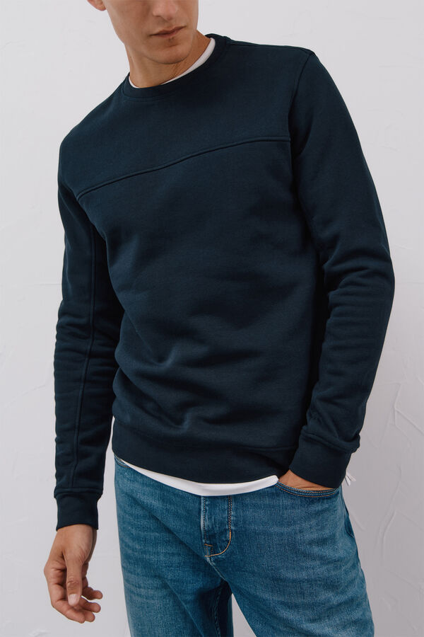 Cortefiel Crew-neck sweatshirt Navy