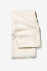 Vilanova Cachecol bordado floral Tostado