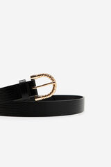 Cortefiel Essential twisted buckle belt Black