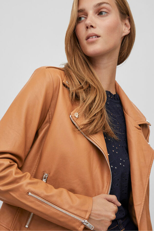 Vila Casaco motard em pele sint&eacute;tica Cinzento