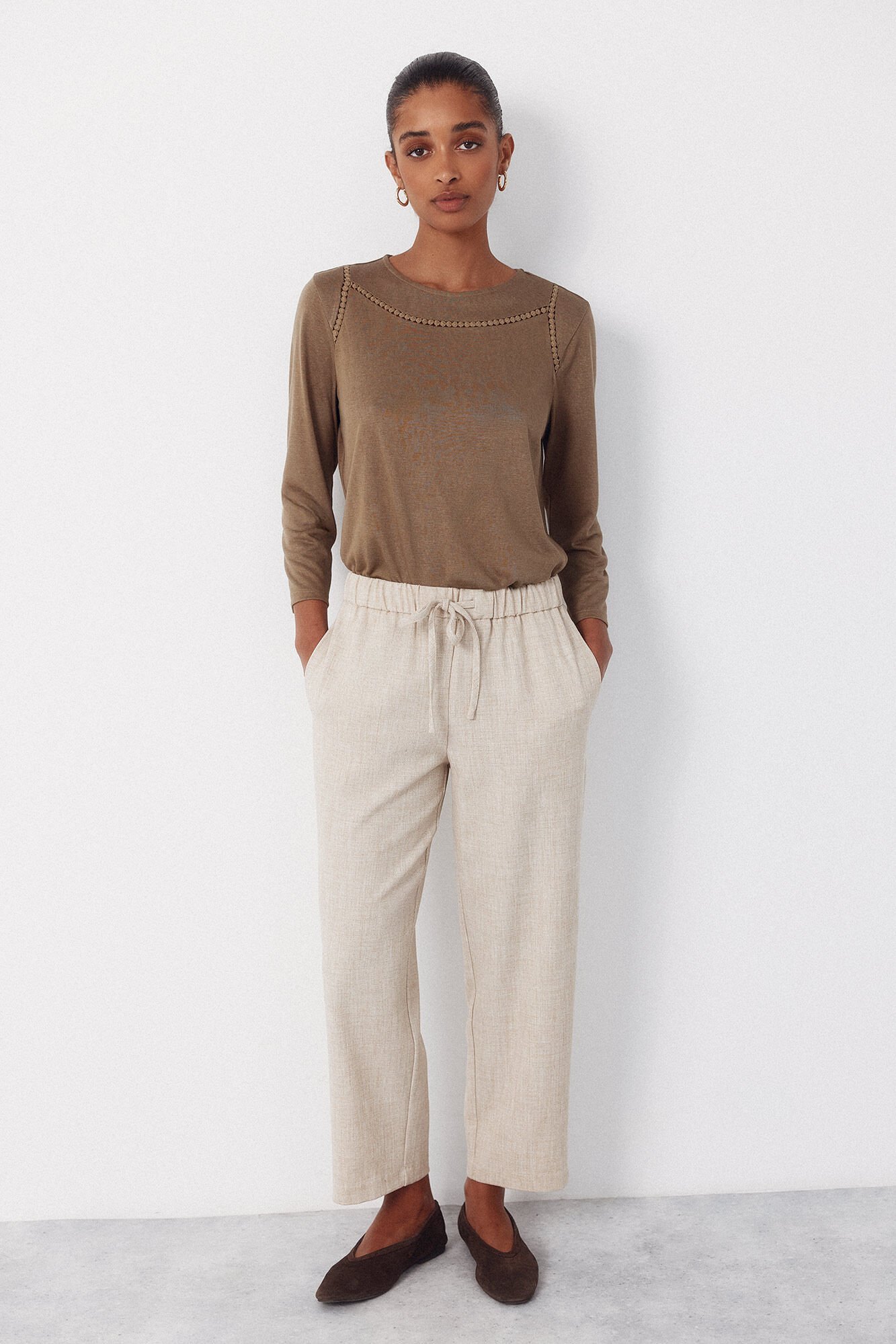 Cortefiel Hemstitch detail t-shirt