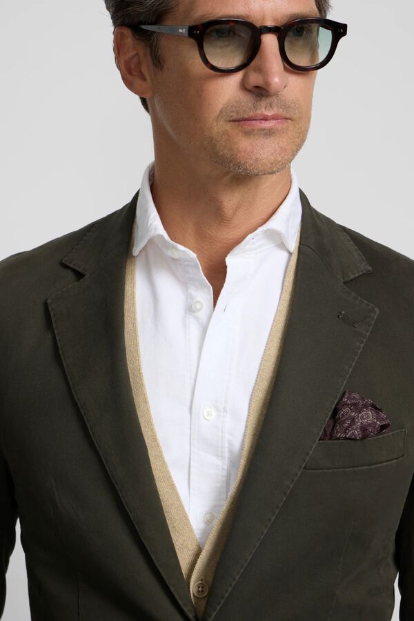 Silbon Straight casual blazer Green