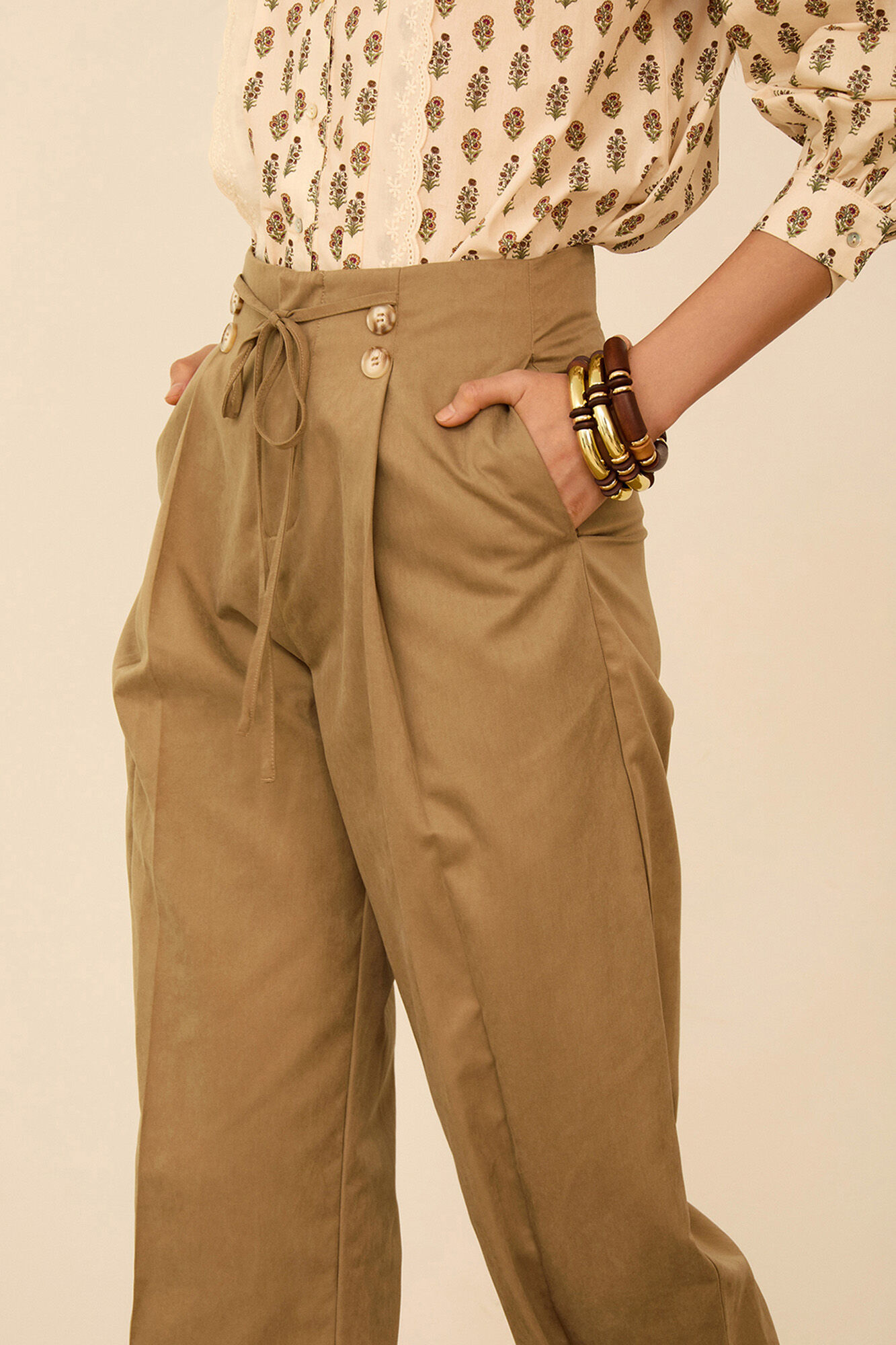 Meisie Cropped trousers with pleats