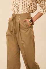 Meisie Cropped trousers with pleats Camel