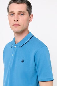 Cortefiel Piqué polo shirt with tipping Blue