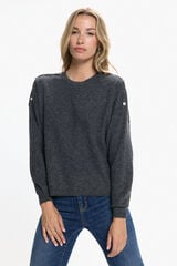 Vero Moda Camisola com botões de joia Cinzento