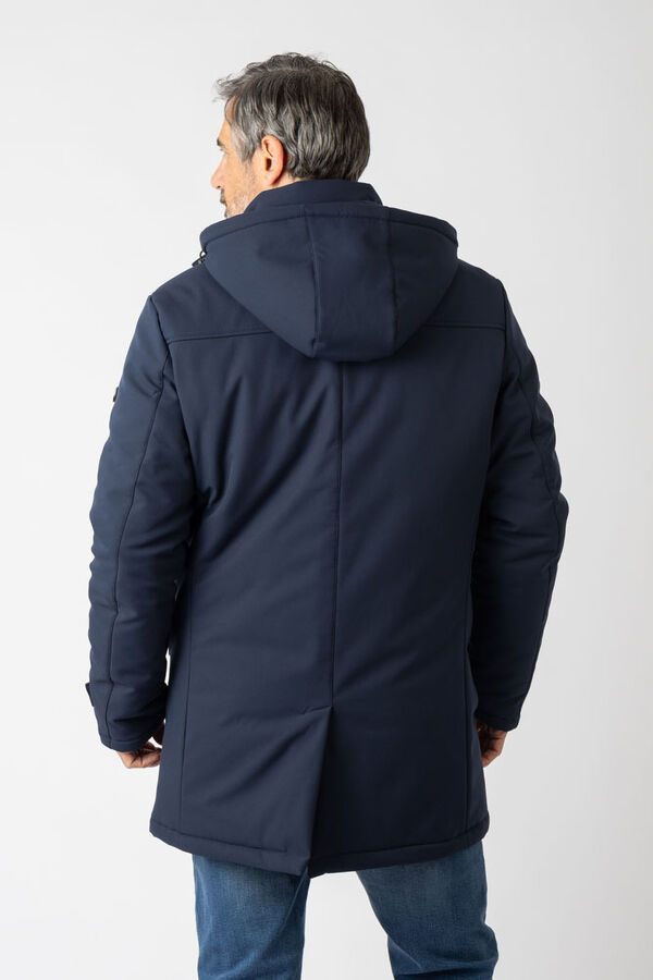 Privata Casaco longa com capuz Azul