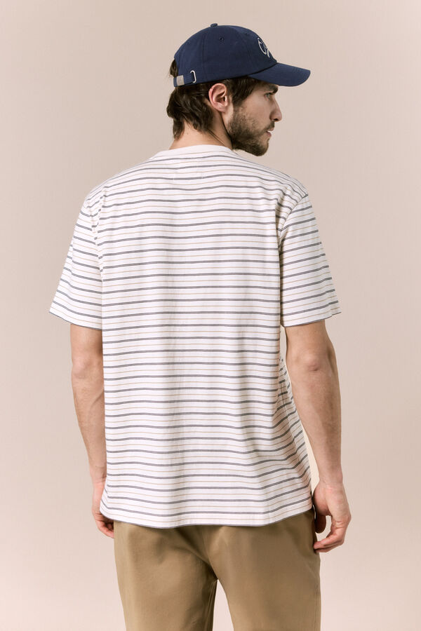 OOTO T-shirt de riscas Ecru