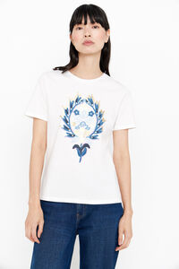 Cortefiel Camiseta estampado floral Blanco